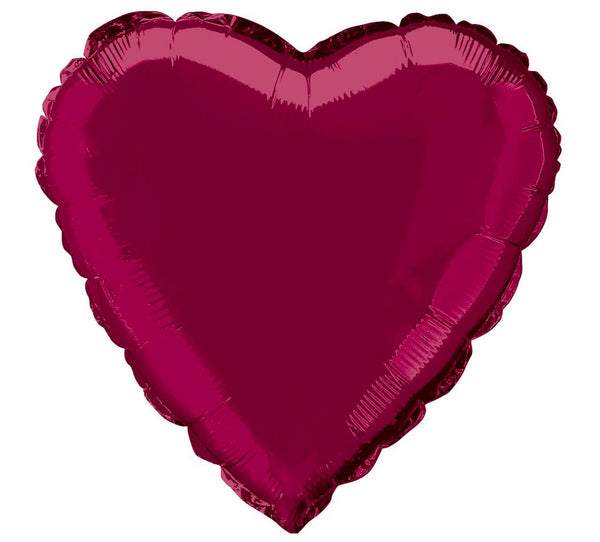 Deep Red Heart 45.7cm (18”) Foil Balloon